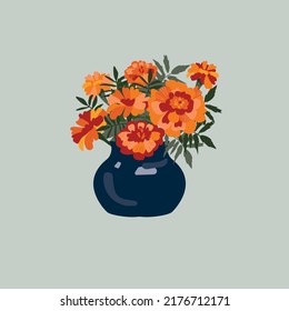 illustration with bouquet of flowers, vector design for paper, fabric and other surface