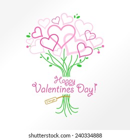 illustration of a bouquet of hearts