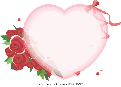 Illustration of a bouquet of roses frame