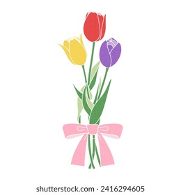 Illustration of a bouquet of tulips vector