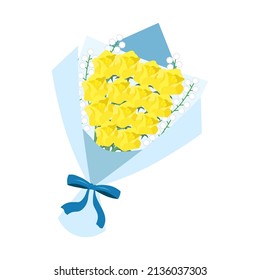 Illustration of a bouquet of yellow roses