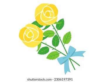 Illustration of a bouquet of yellow roses.