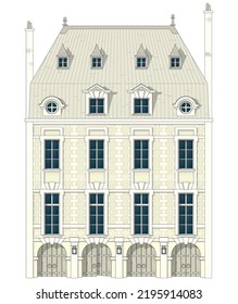 Illustration of a bourgeois building facade