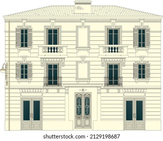 illustration of a bourgeois building facade in France