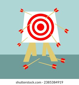 illustration of a bow and arrow  business targets not achieved