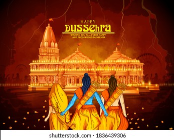 illustration of Bow and Arrow of Dussehra festival of India Hindu festival celebrated at the end of Navaratri, vijayadashami ki hardik shubhkamnaye in hindi