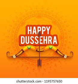 Illustration Of Bow And Arrow For Festival Of Happy Dussehra.