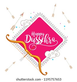 Illustration Of Bow And Arrow For Festival Of Happy Dussehra.