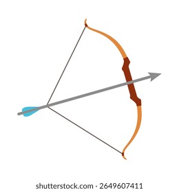 Ilustración de arco y flecha con flecha gris