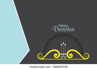 illustration of bow and arrow in Happy Dussehra festival of India background
