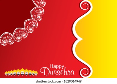 illustration of bow and arrow in Happy Dussehra festival of India background
