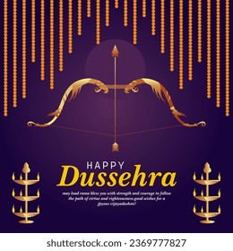 illustration of Bow and Arrow of Rama in festival of India background for Dussehra