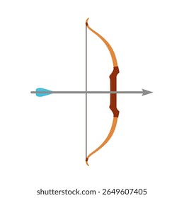Illustration of a Bow and Arrow Set for Archery Practice on White Background