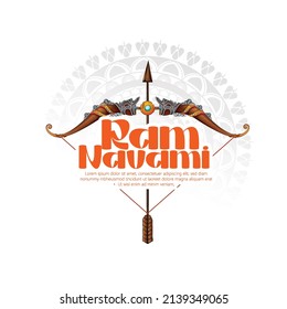 Illustration Of Bow Arrow In Shree Ram Navami, Hindu Festival Celebrated 