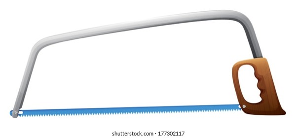 Illustration of a bow saw on a white background