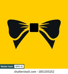 Illustration of bow tie icon on yellow background