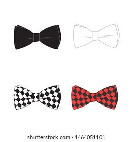 Illustration of bow tie icon set vector isolated man on white background - Vector