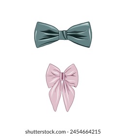 Illustration of bow tie icon set vector isolated man on white background - Vector