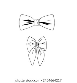 Illustration of bow tie icon set vector isolated man on white background - Vector