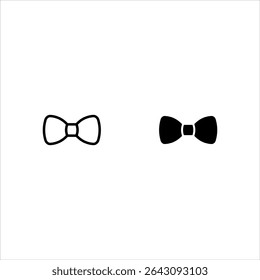Illustration Bow tie Icon set Black and White Vector Graphic
