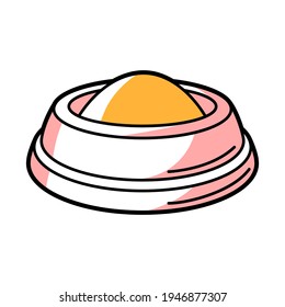 Illustration of bowl food for animals. Cartoon icon.