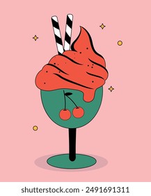  Illustration Bowl Of Ice Cream at Cherry Taste