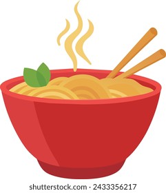 An illustration of a bowl of noodle vector