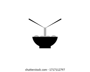 Illustration of a Bowl of Noodles with Chopsticks vector