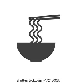 Illustration of a Bowl of Noodles with Chopsticks vector