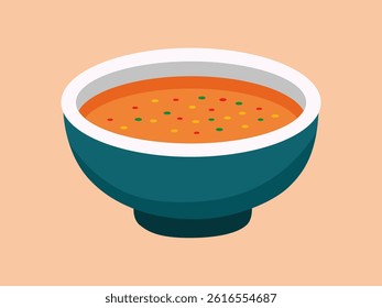 Illustration of a bowl of warm soup