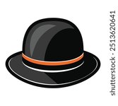 Illustration of Bowler hat Isolated on white