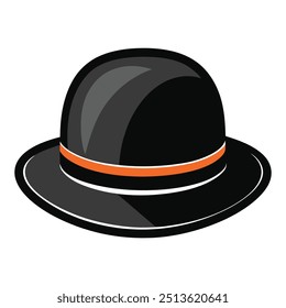 Illustration of Bowler hat Isolated on white