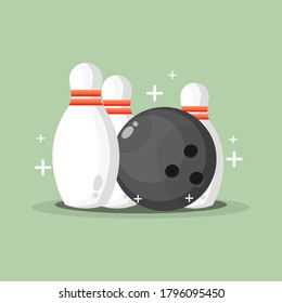 Illustration of bowling with a ball