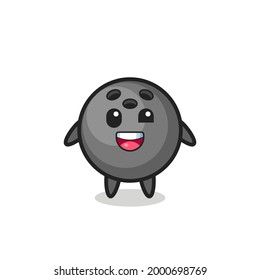 illustration of an bowling ball character with awkward poses , cute style design for t shirt, sticker, logo element