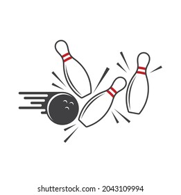 illustration of bowling game, vetor art.