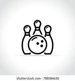 Illustration of bowling icon on white background