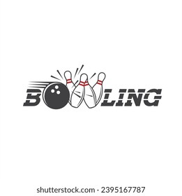 illustration of bowling, indoor sports, vector art.