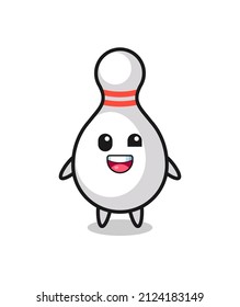 illustration of an bowling pin character with awkward poses , cute style design for t shirt, sticker, logo element