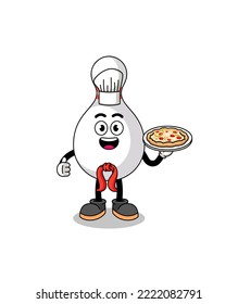 Illustration of bowling pin as an italian chef , character design