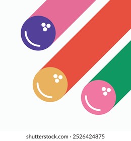 Ilustración bowling elemento de Plantilla de diseño retro