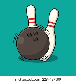The Illustration of Bowling Strike