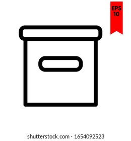 ilustración de icono plano de caja