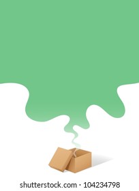 Illustration einer Box mit grünem Kopienraum
