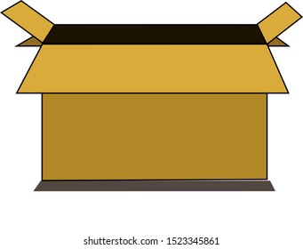 illustration box open, closed and with balloons