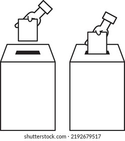 Ilustración de una caja que puede utilizarse para diversos fines como la votación, la elección, la aplicación, la lotería, la lotería