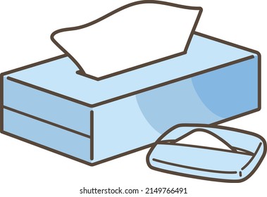 Illustration of box tissue and pocket tissue