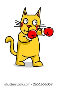ilustração de um gato de boxe
