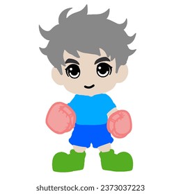 illustration boxer on a white background