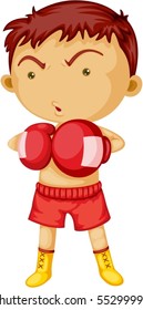 Illustration of A Boxer on white background