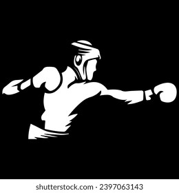 ilustración de una posición de boxer punching